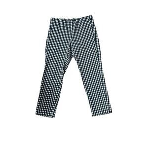 J. Jill Essential Cotton Stretch Black White Gingham Check Pull On Pants Sz. 16